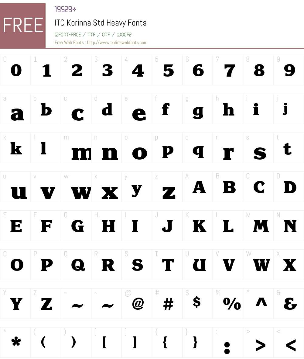 ITC Korinna Std Font Screenshots