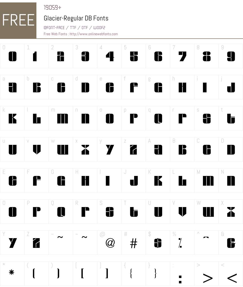 Glacier DB Font Screenshots