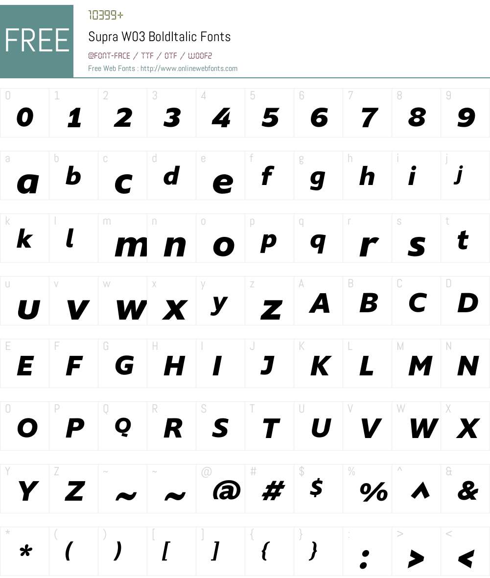 Supra Font Screenshots