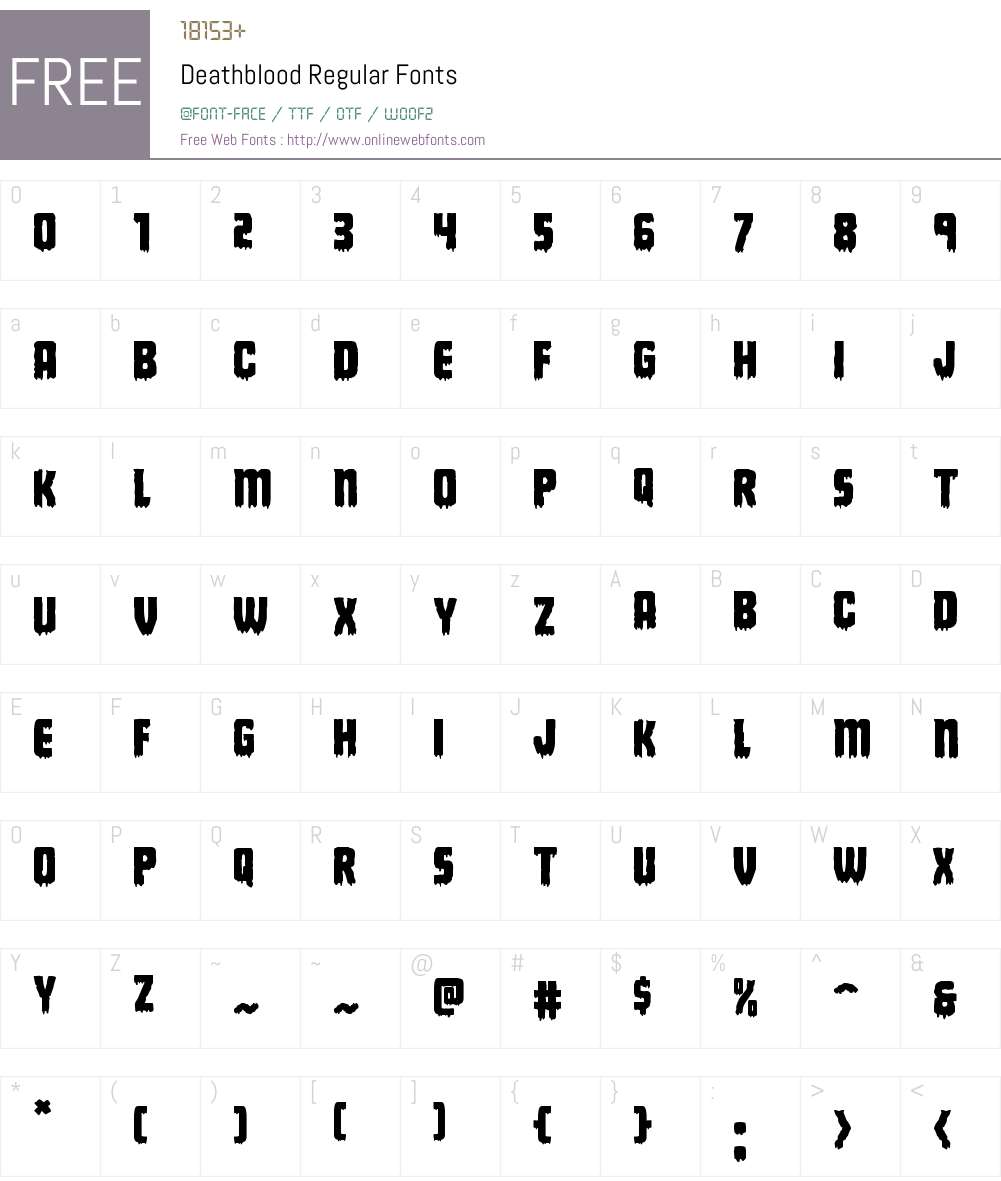 Deathblood Font Screenshots
