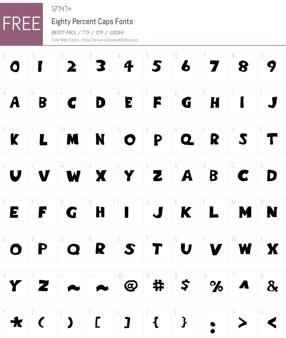 Eighty Percent Caps Font Screenshots
