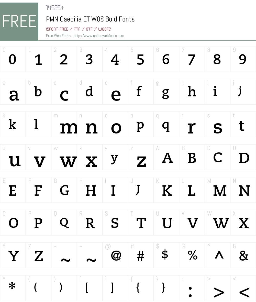 PMN Caecilia eText Font Screenshots