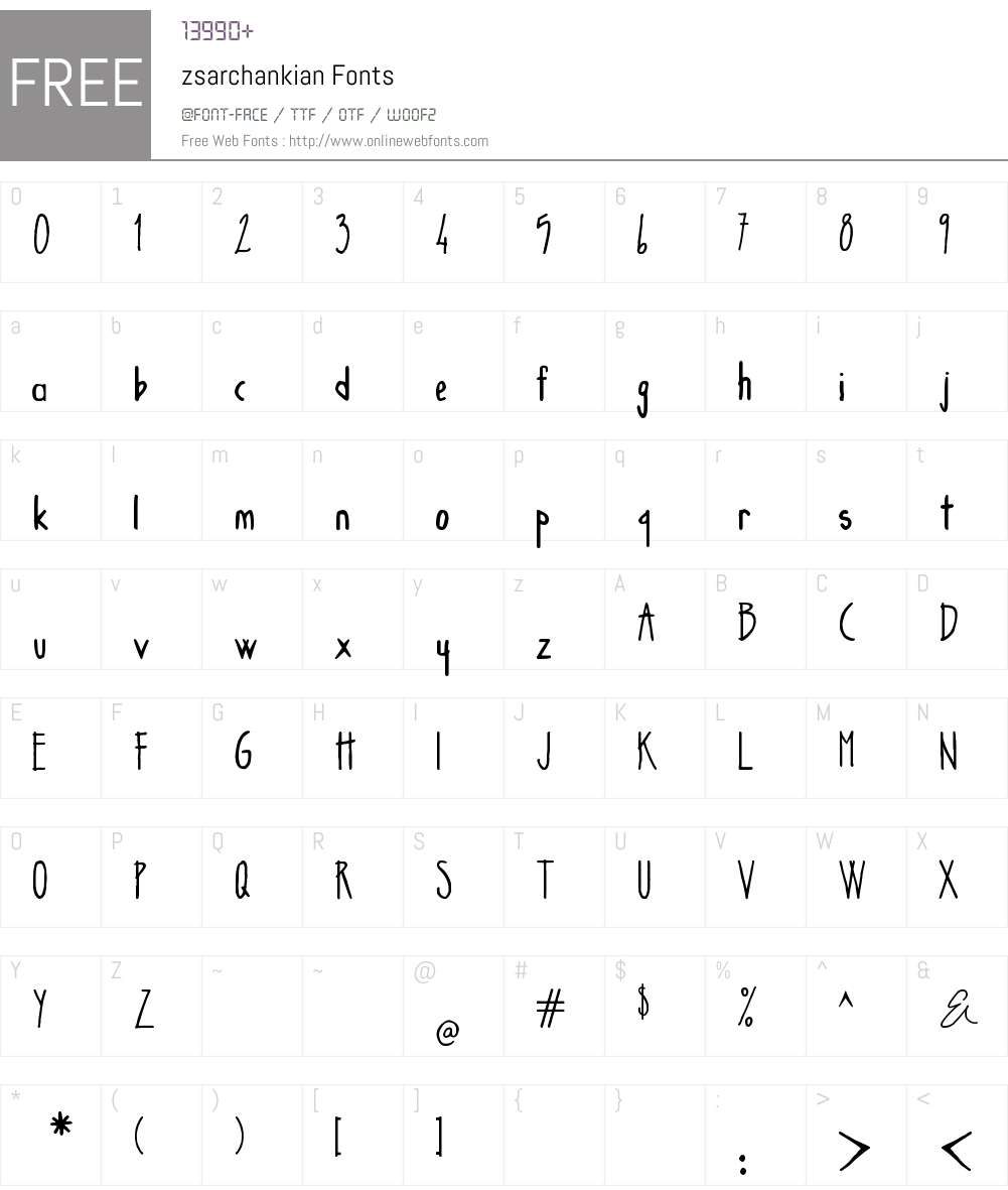 zsarchankian Font Screenshots