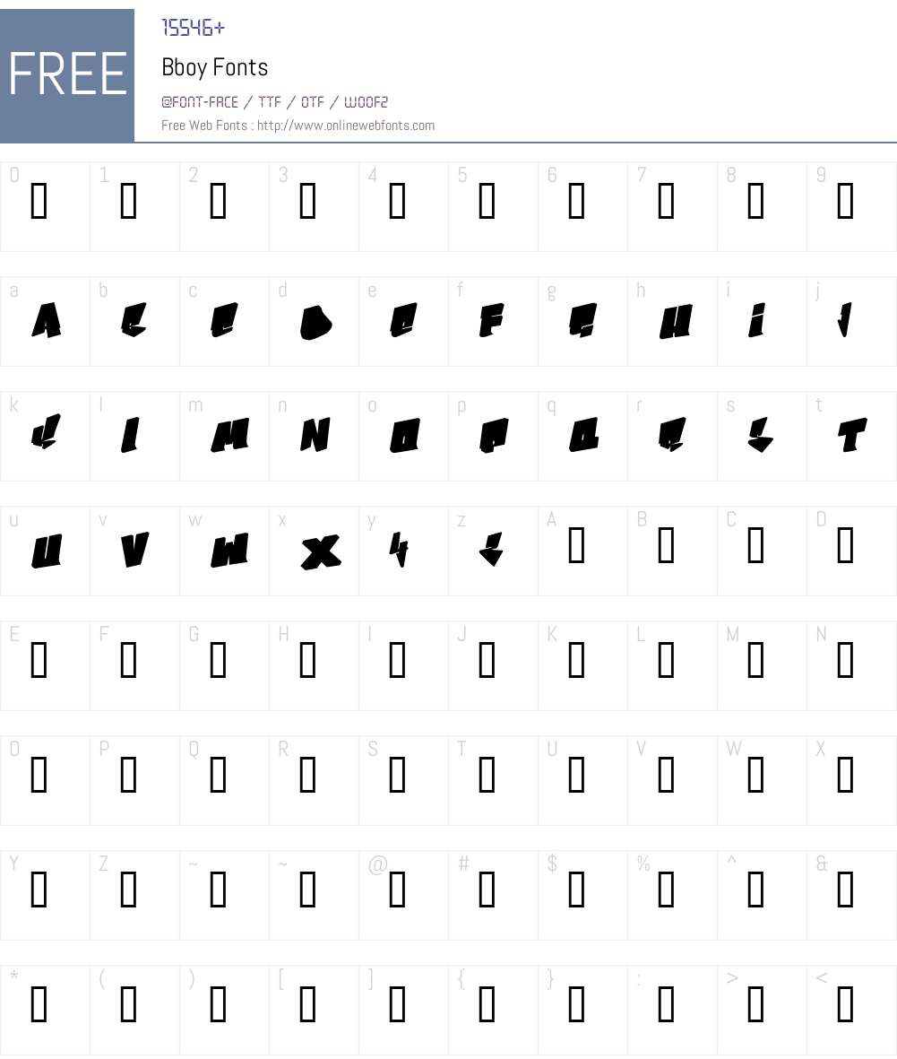 Bboy Font Screenshots