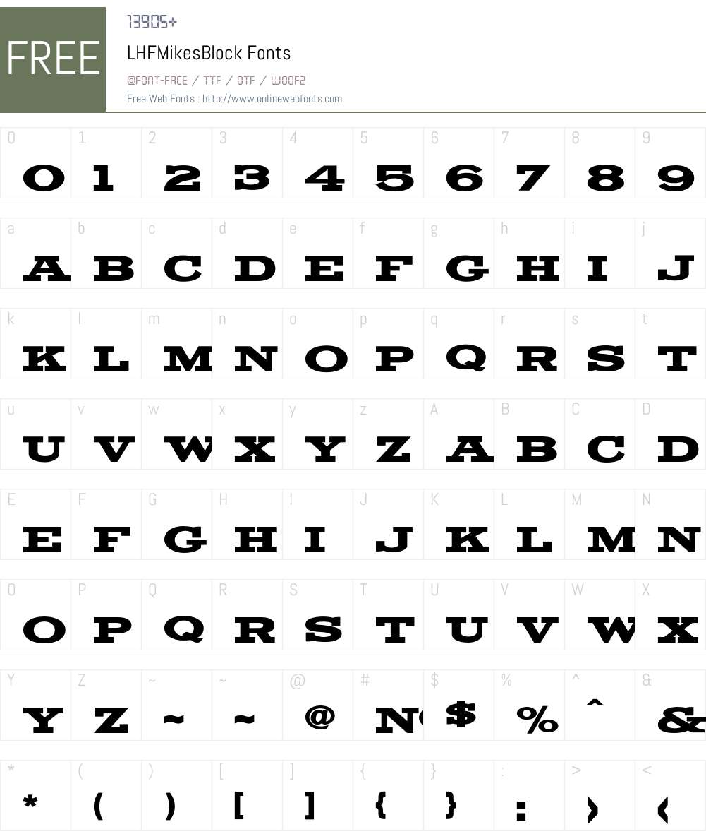 LHFMikesBlock Font Screenshots