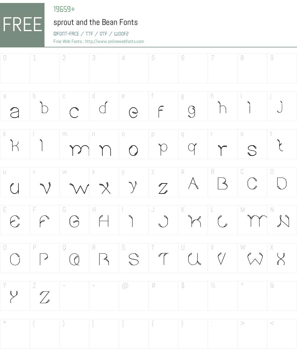 sprout and the Bean Font Screenshots