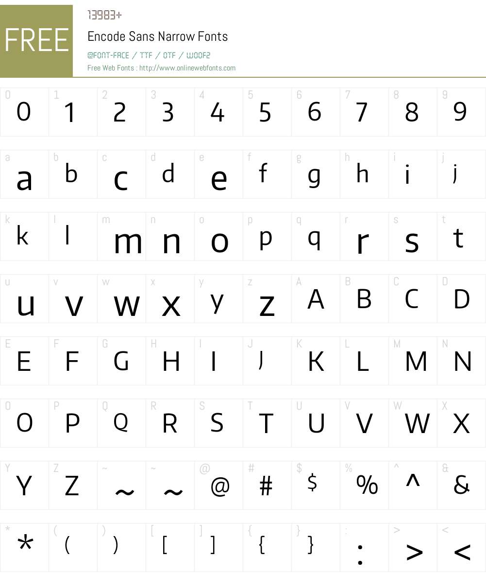 Encode Sans Narrow Font Screenshots