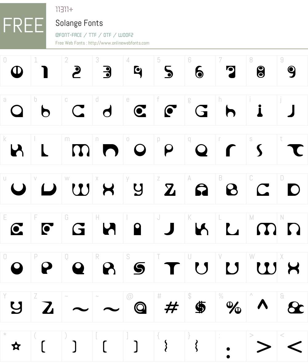 Solange Font Screenshots
