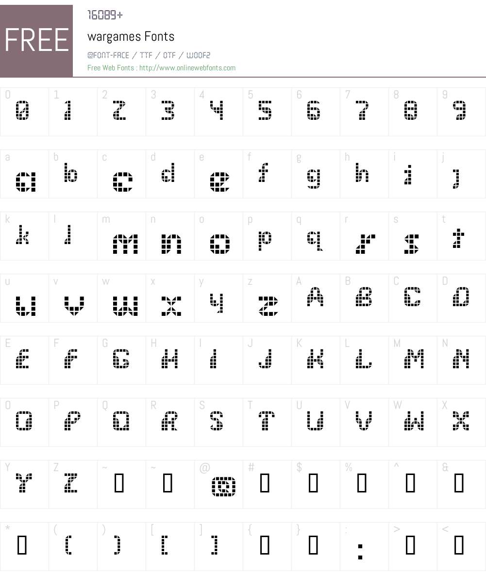 wargames Font Screenshots