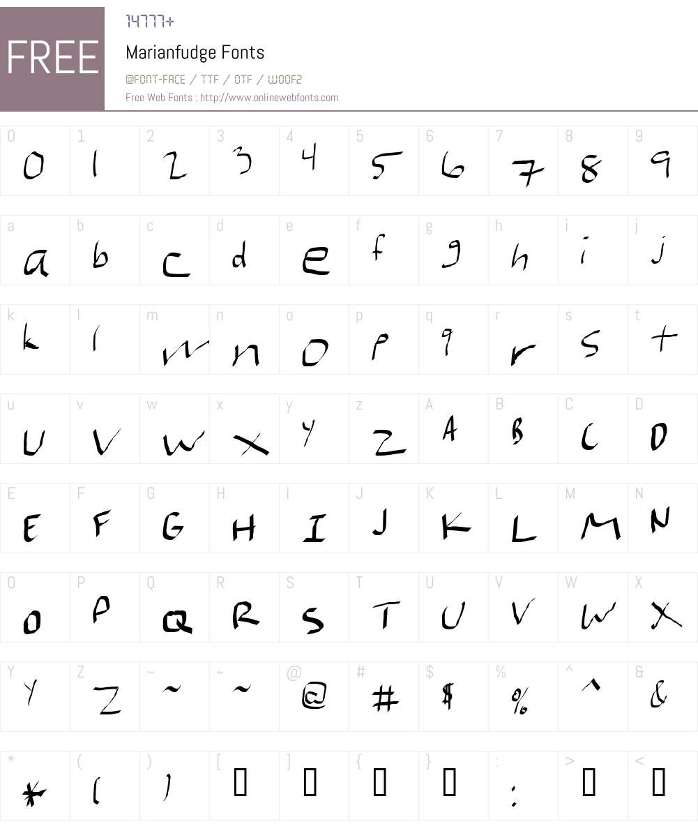 Marianfudge Font Screenshots