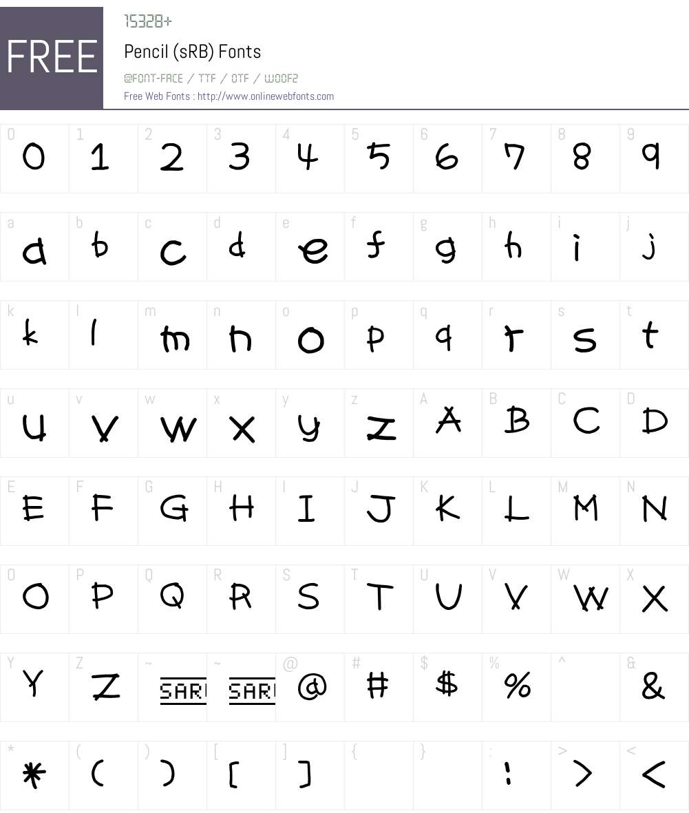 Pencil (sRB) Font Screenshots