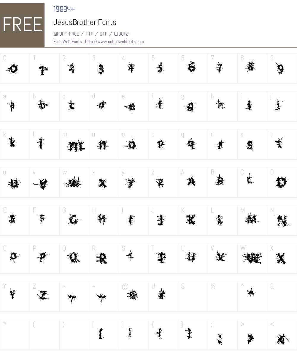 JesusBrother Font Screenshots