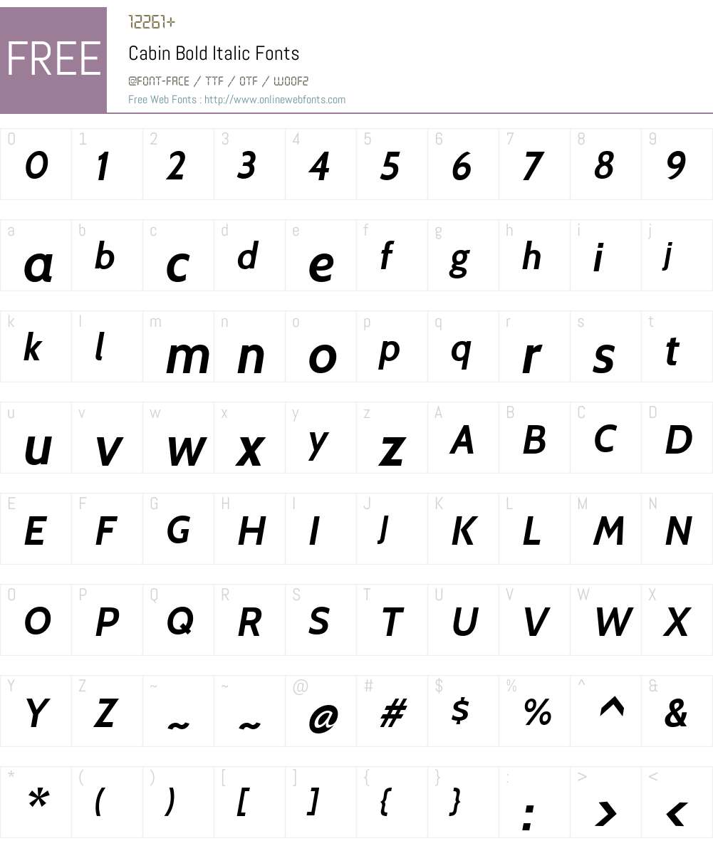 Cabin Font Screenshots