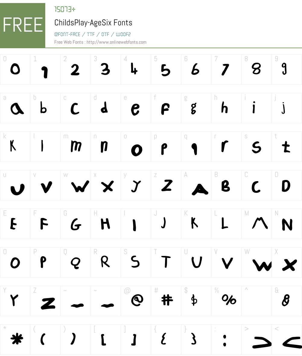 ChildsPlay Font Screenshots