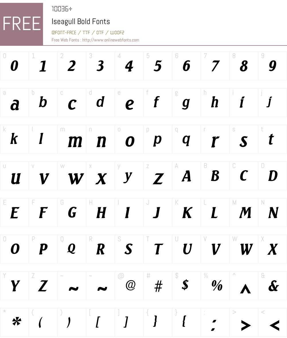 Iseagull Font Screenshots