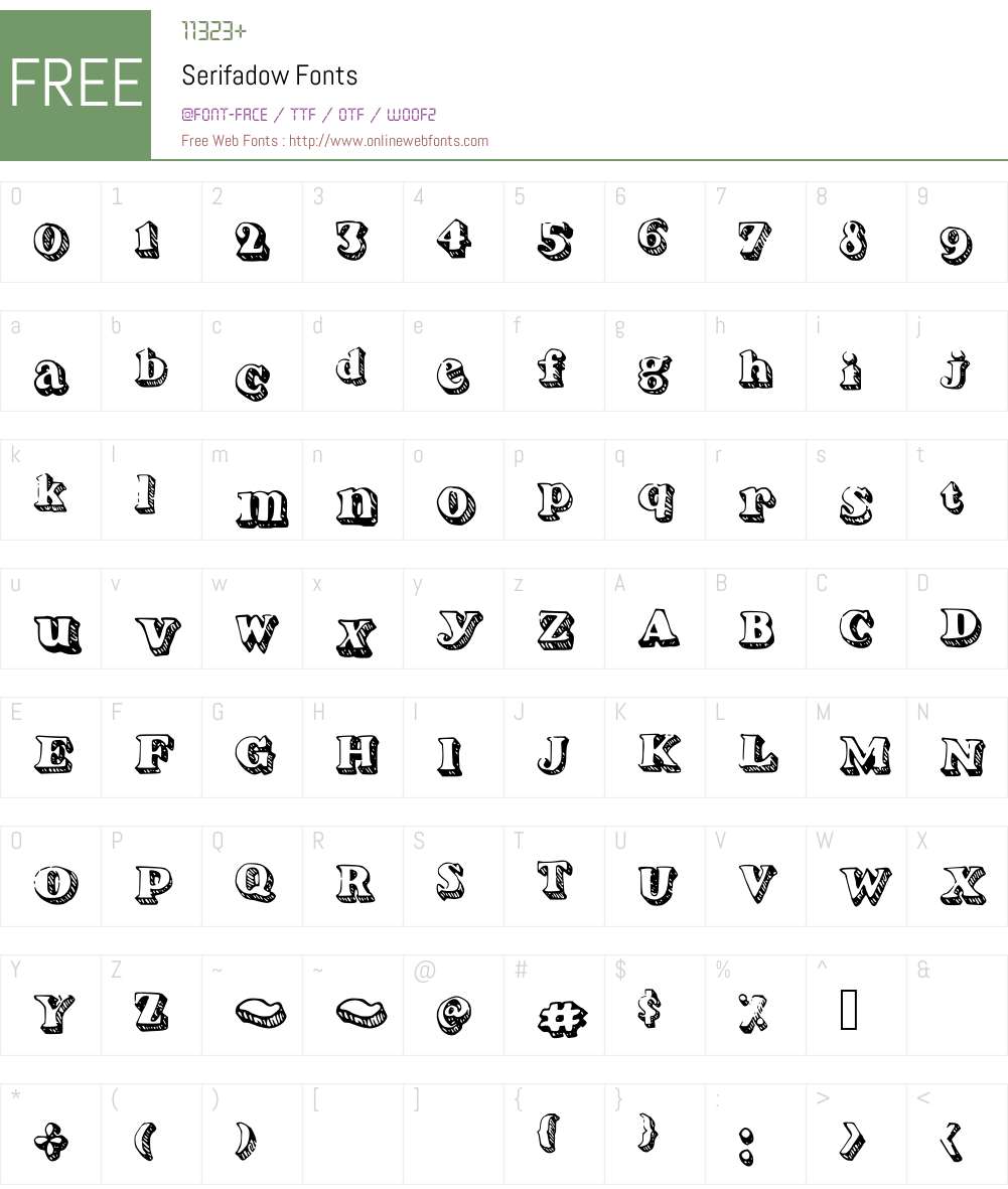 Serifadow Font Screenshots