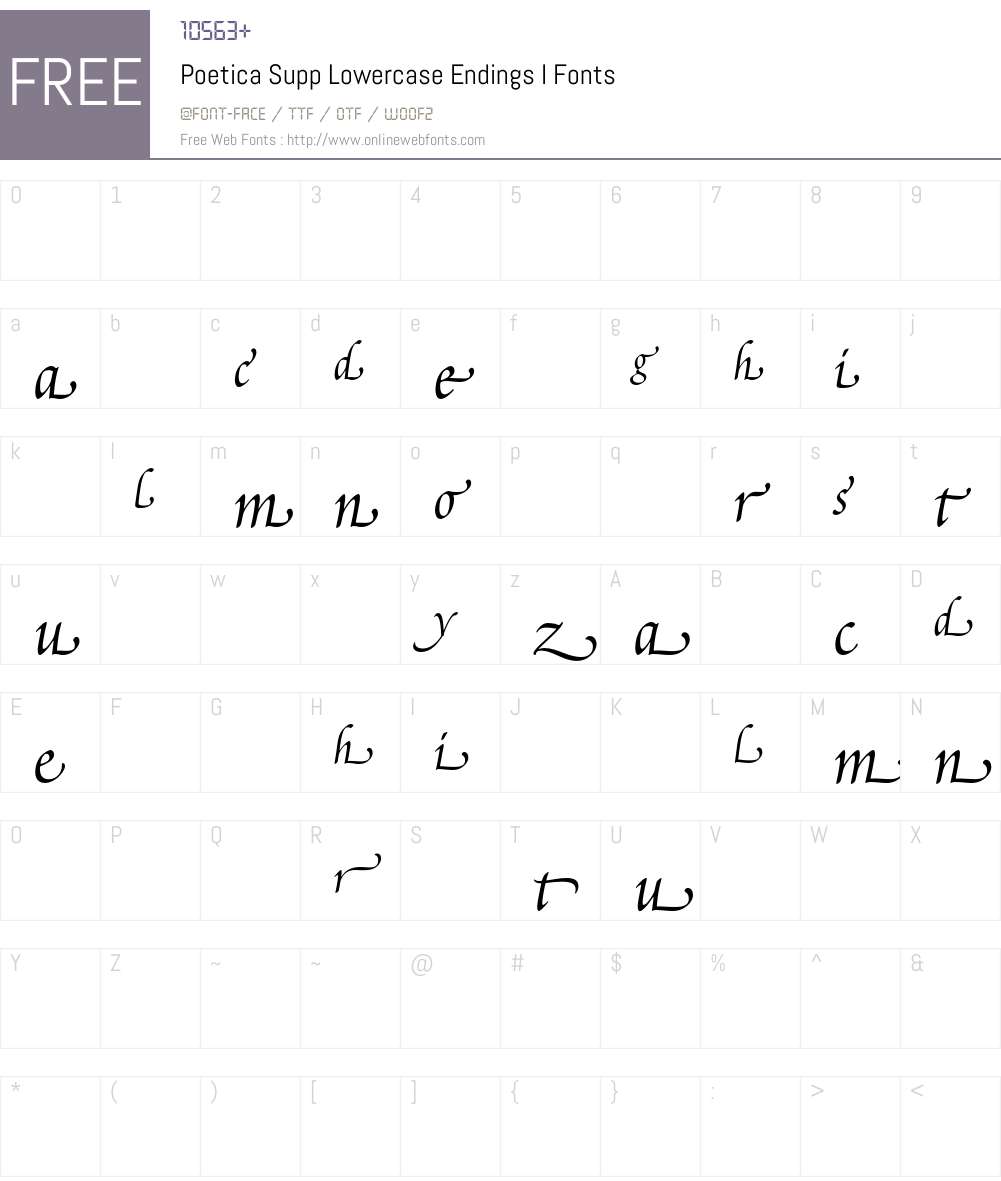 Poetica Font Screenshots