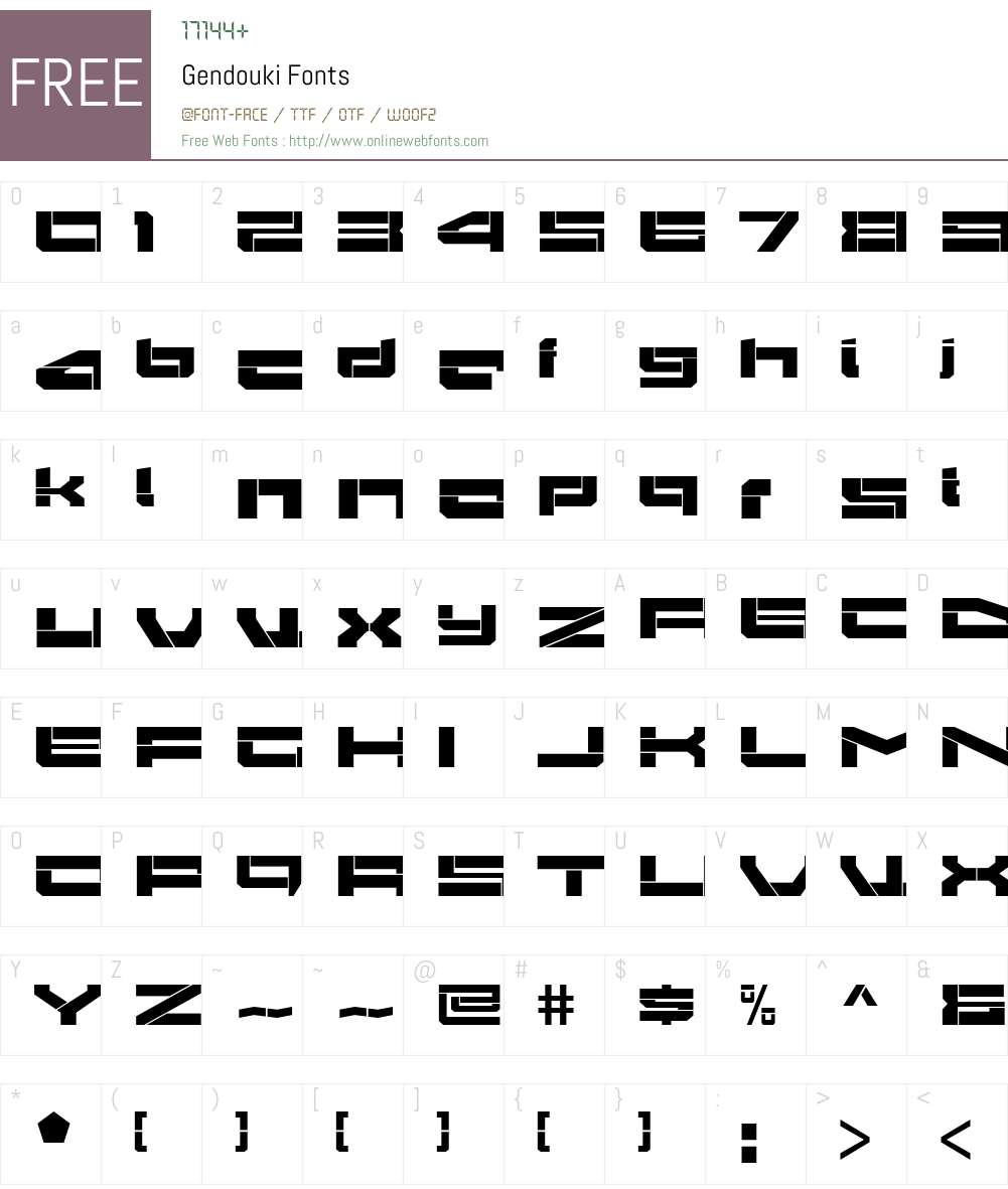 Gendouki Font Screenshots