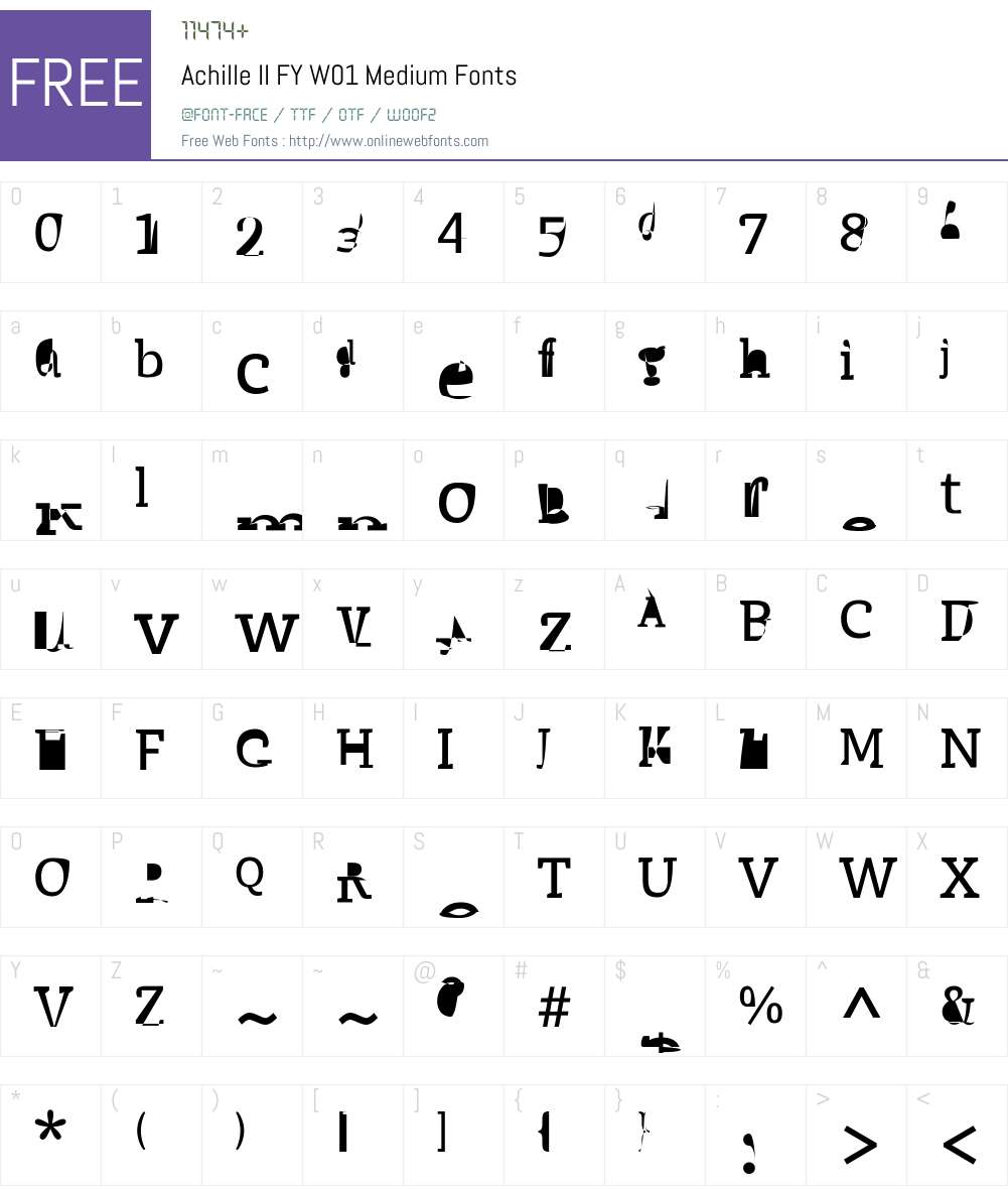 AchilleIIFYW01-Medium Font Screenshots