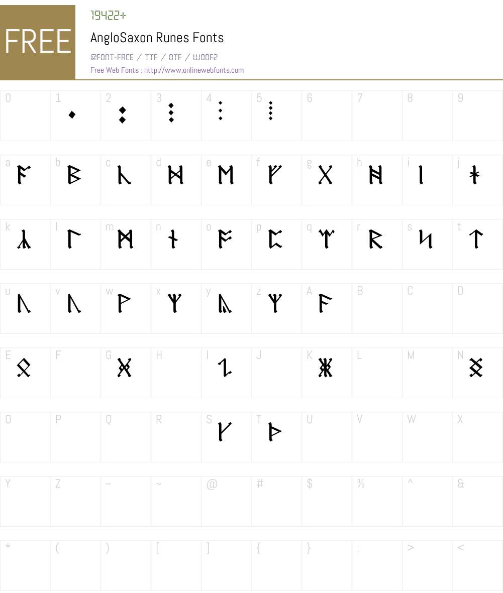AngloSaxon Runes Font Screenshots