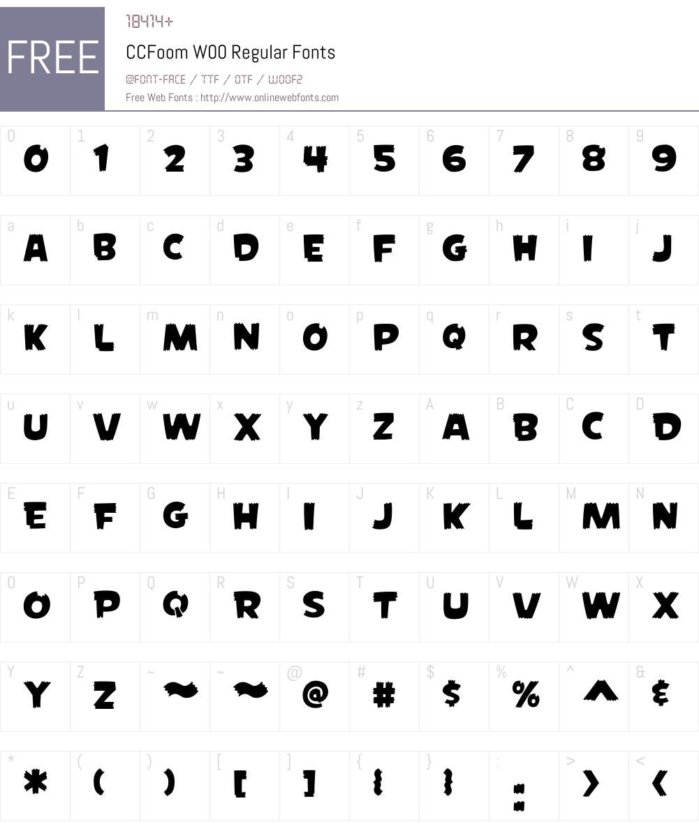 CCFoomW00-Regular Font Screenshots