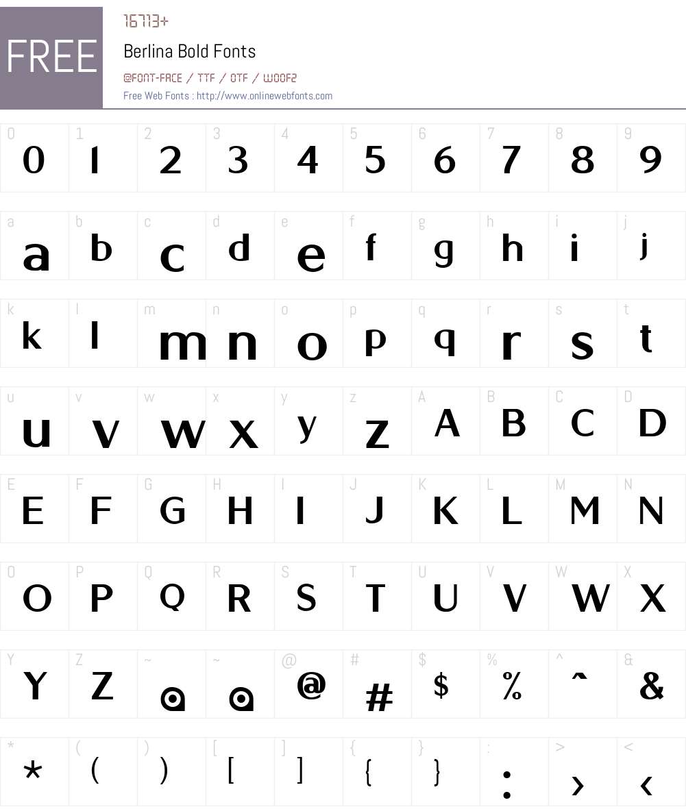 Berlina Bold Font Screenshots