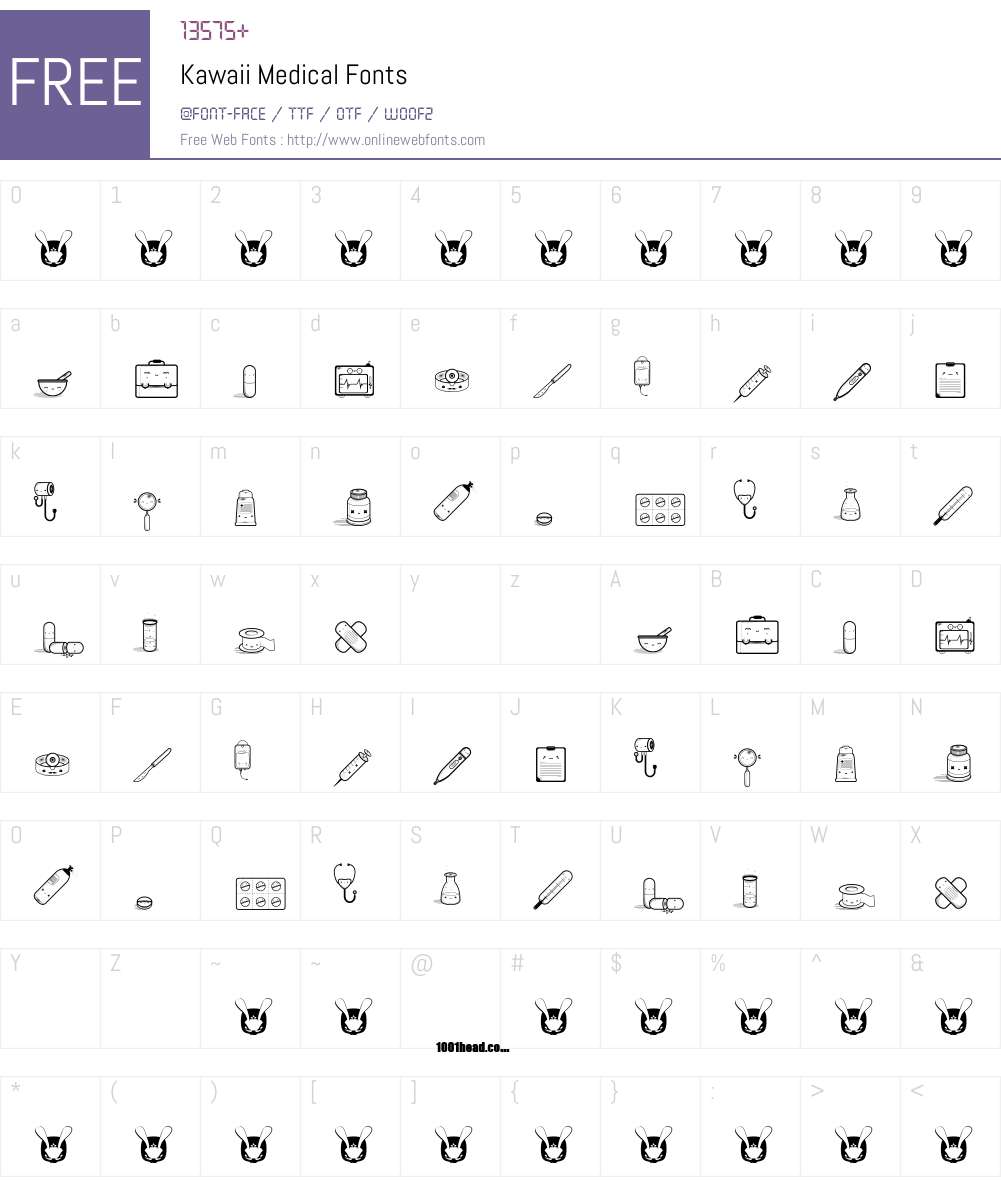 Kawaii Medical Font Screenshots
