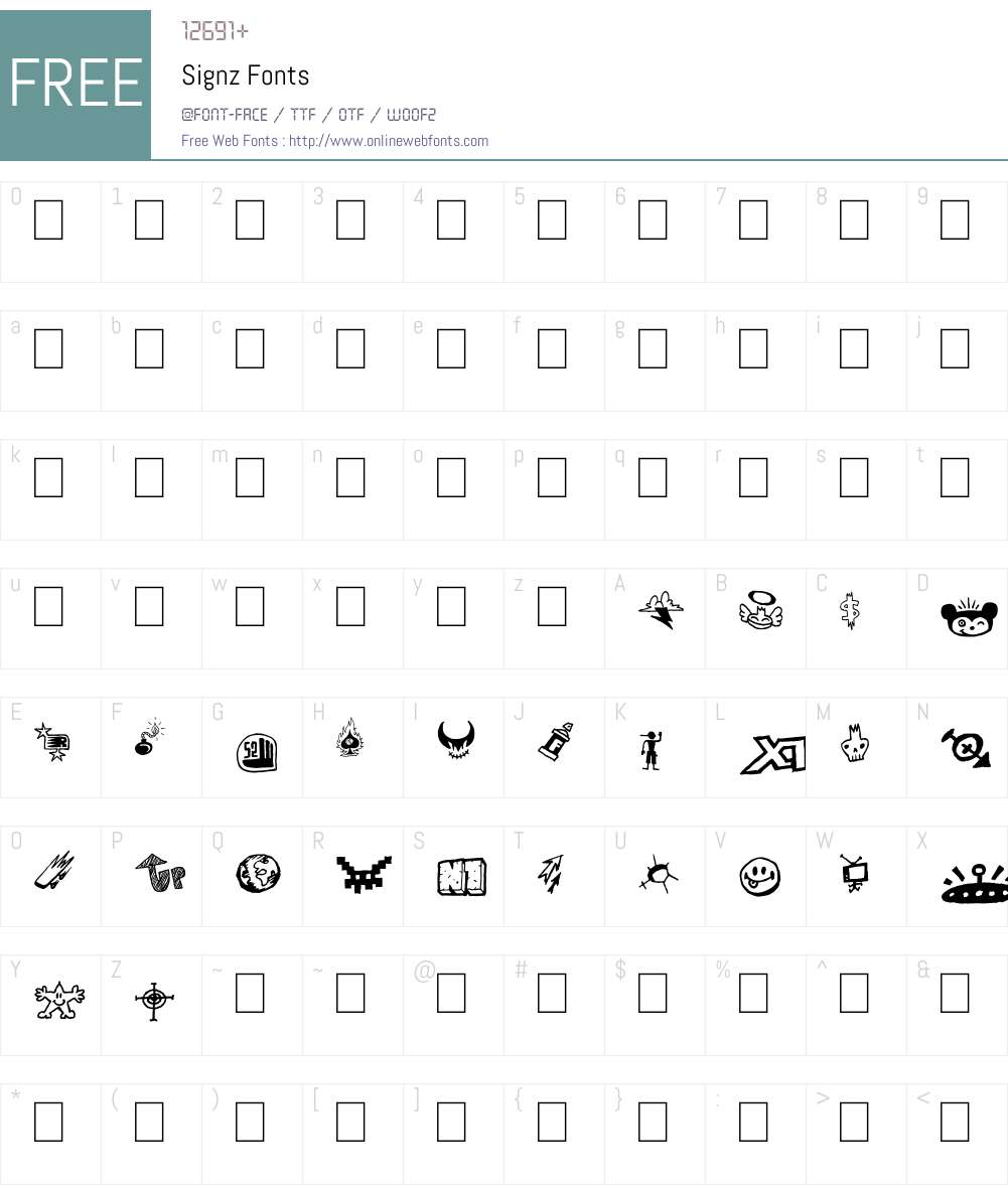 Signz Font Screenshots