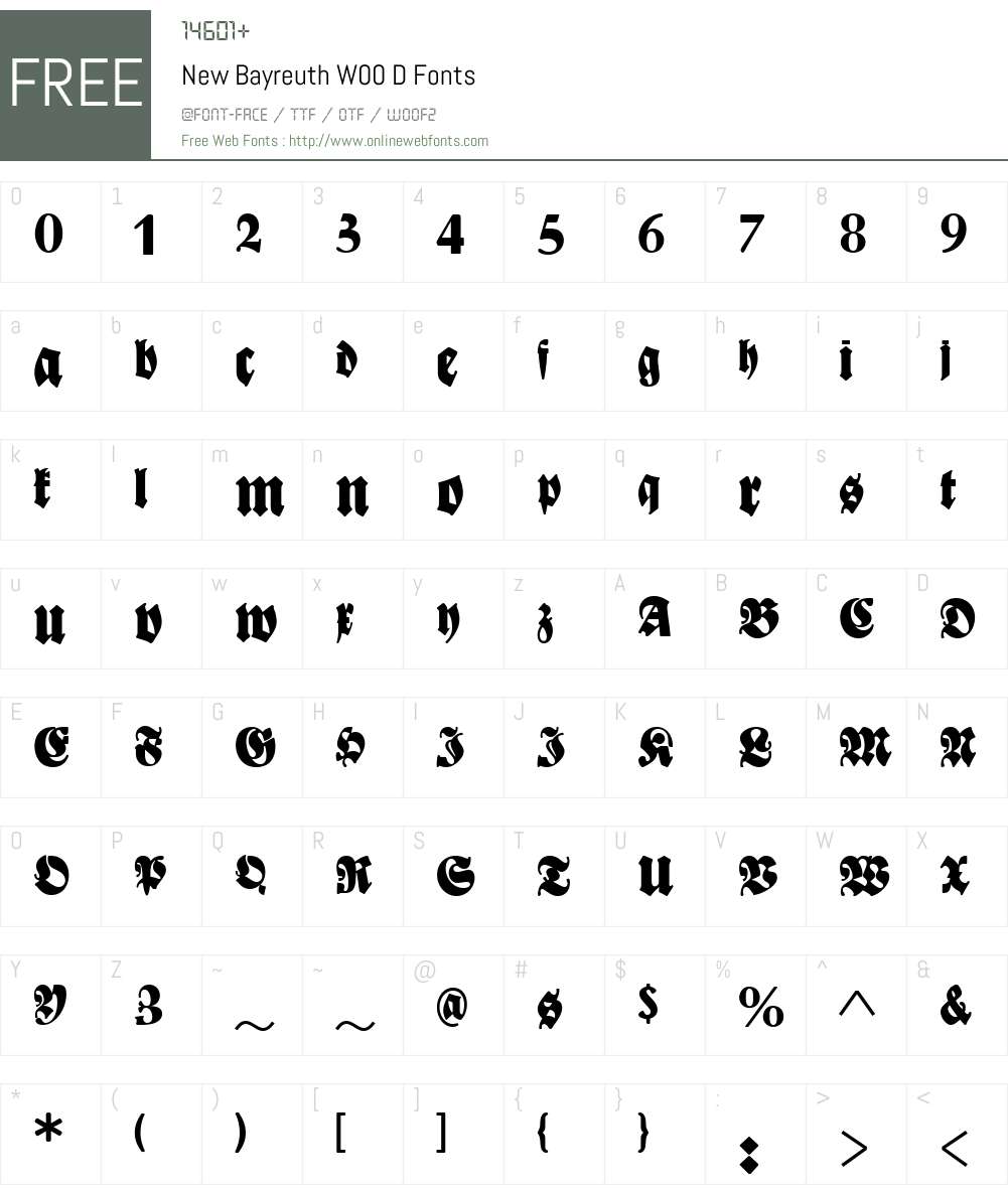 NewBayreuthW00-D Font Screenshots