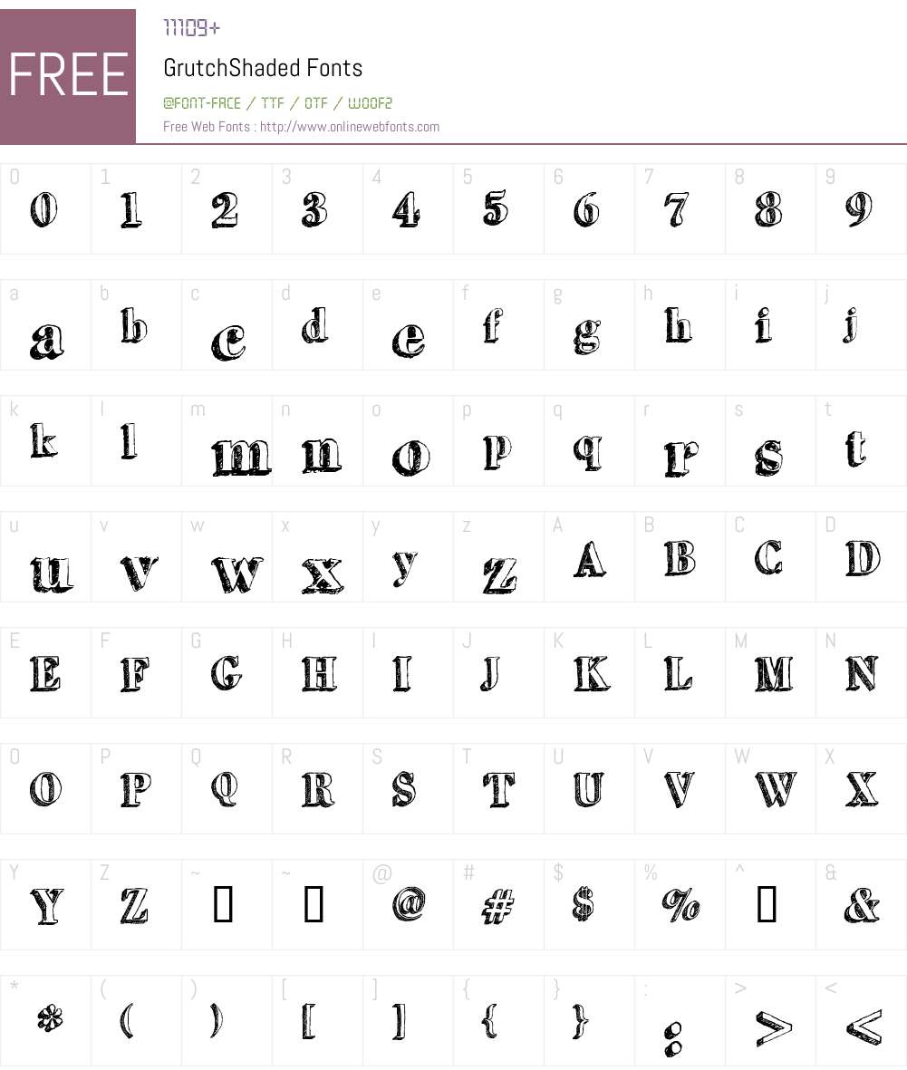 GrutchShaded Font Screenshots