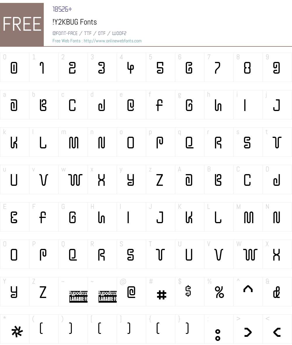 !Y2KBUG Font Screenshots