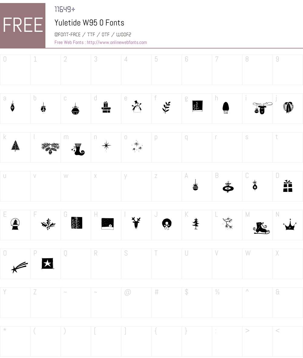 YuletideW95-0 Font Screenshots
