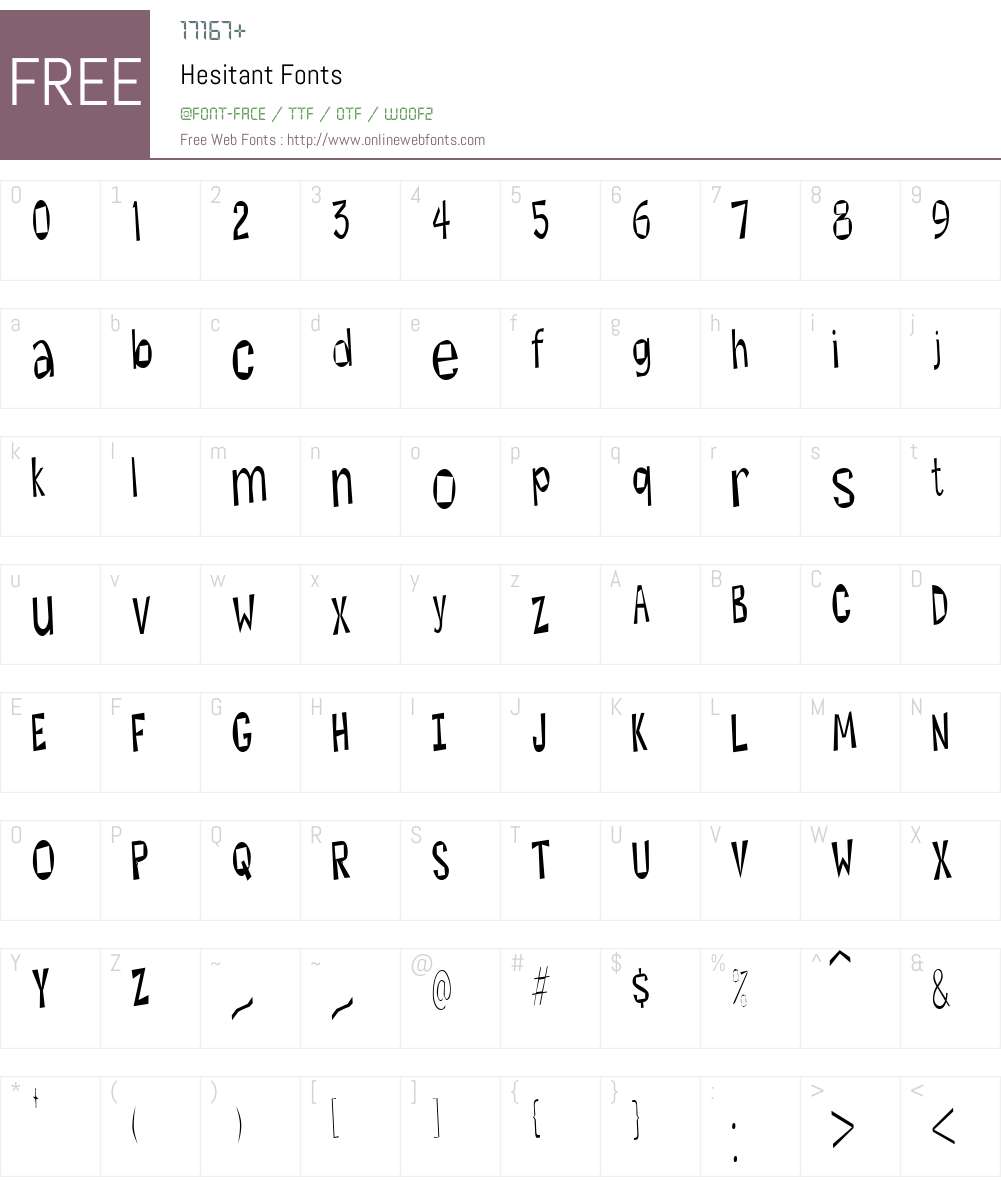 Hesitant 1.0 Mon Aug 17 08:54:32 1998 Fonts Free Download ...