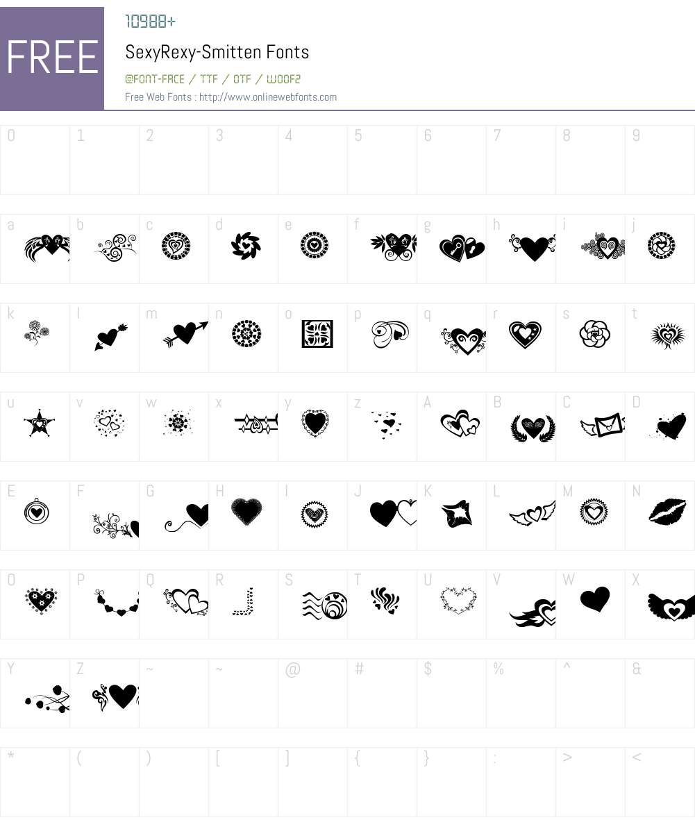 SexyRexy-Smitten Font Screenshots