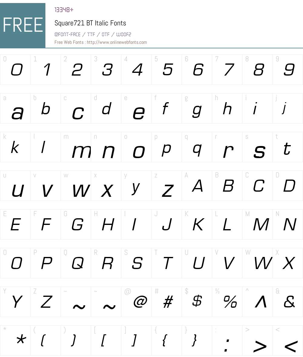 Square721 BT Font Screenshots