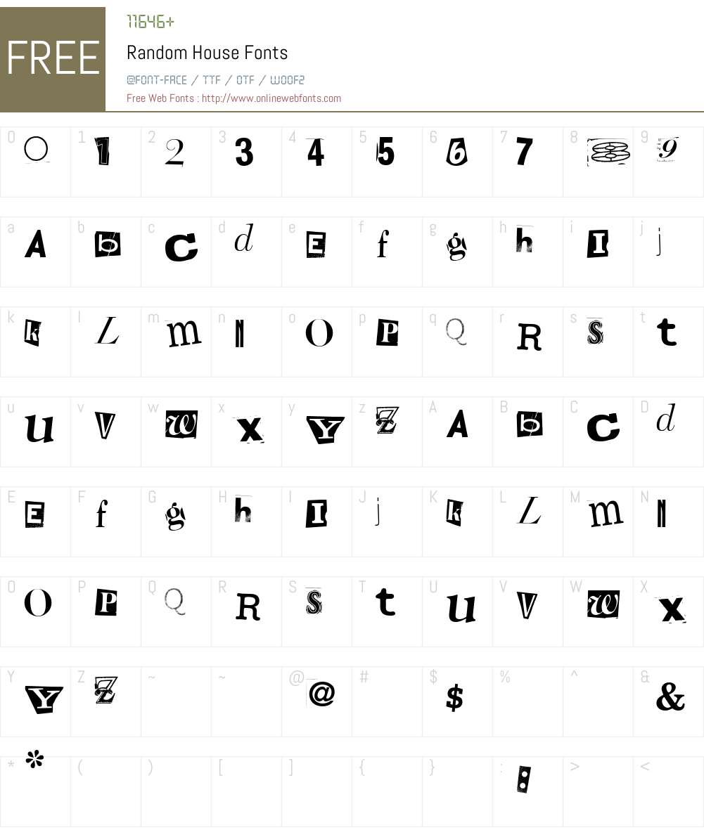 Random House Font Screenshots