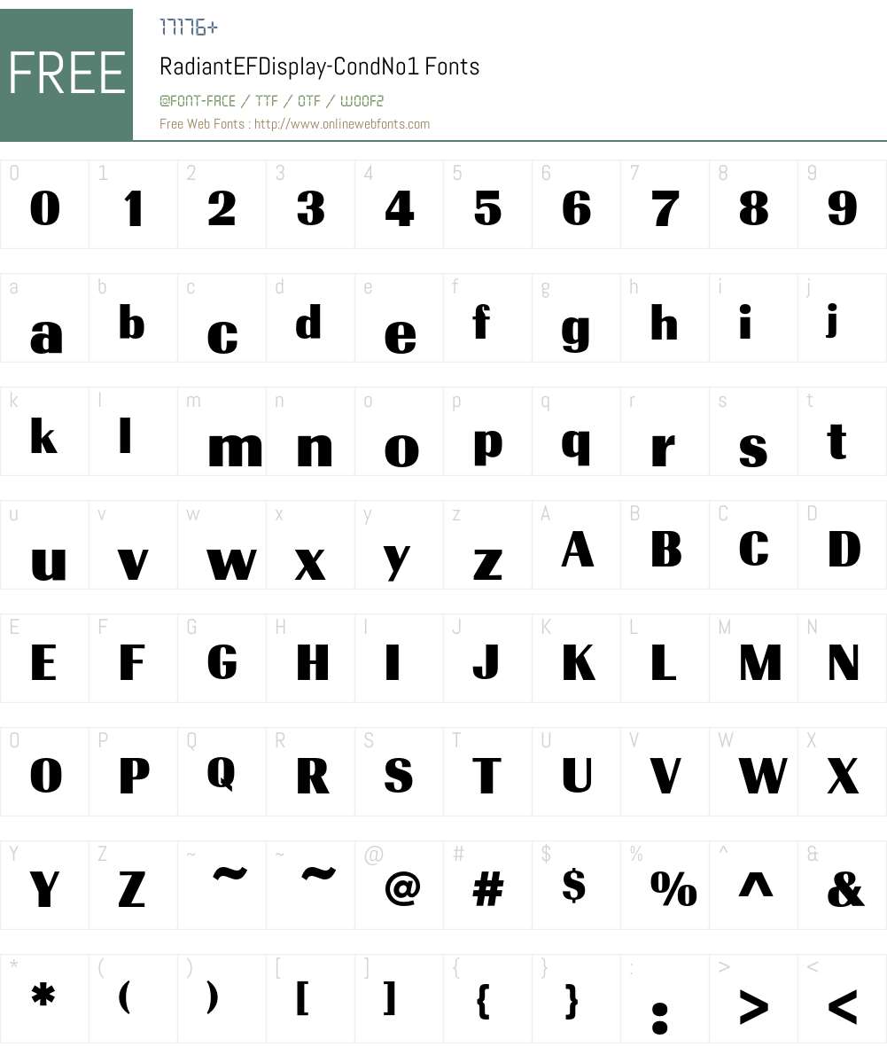 RadiantEFDisplay Font Screenshots