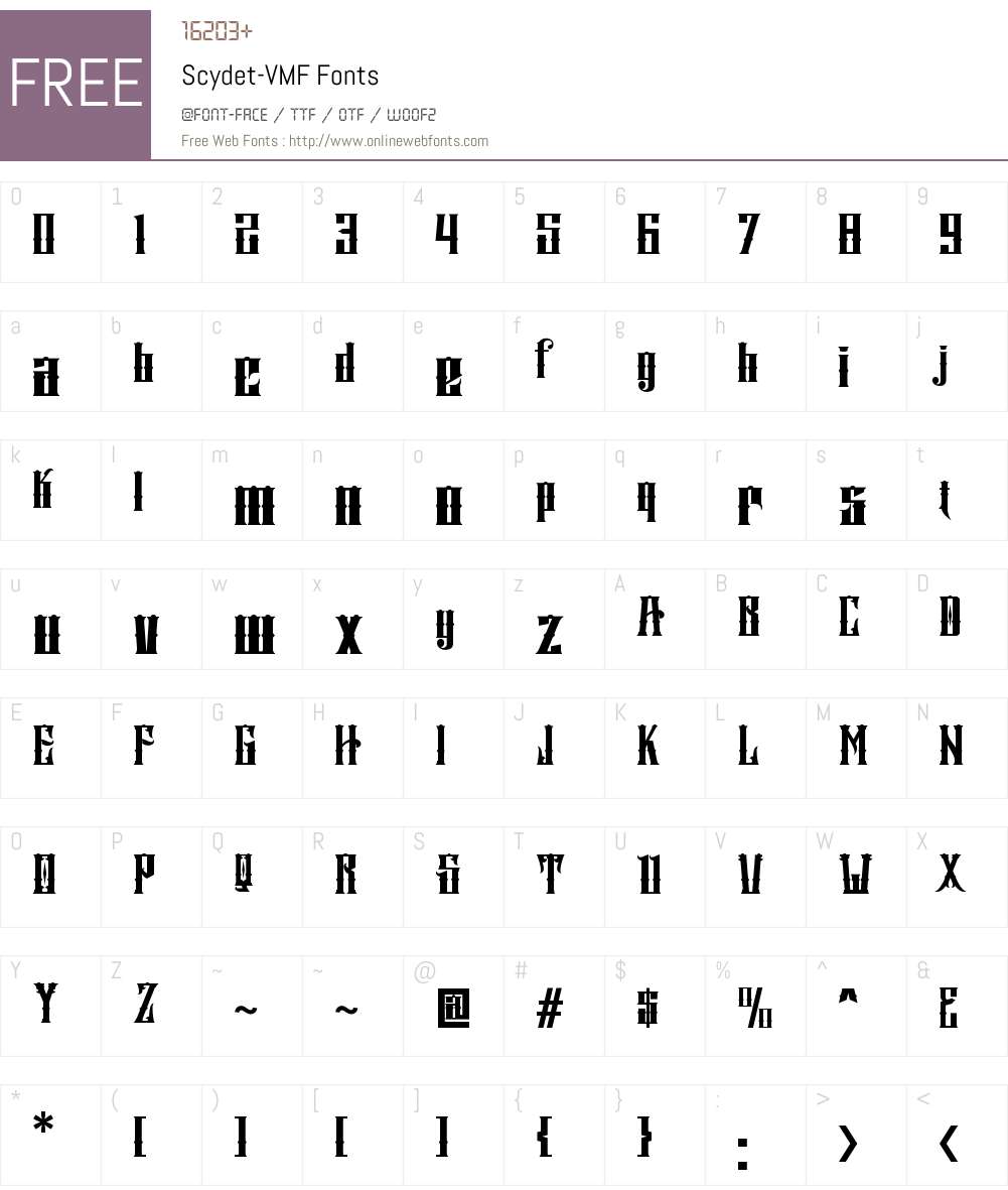 Scydet Font Screenshots