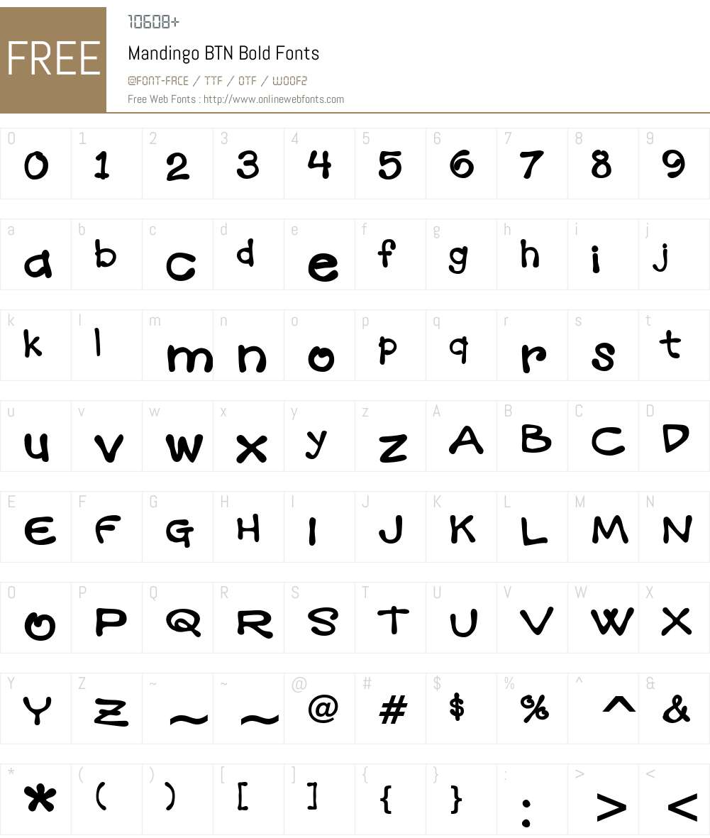 Mandingo BTN Font Screenshots