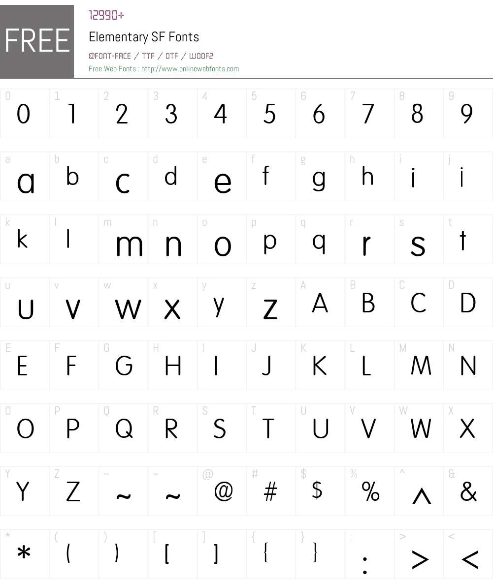 Elementary SF Font Screenshots