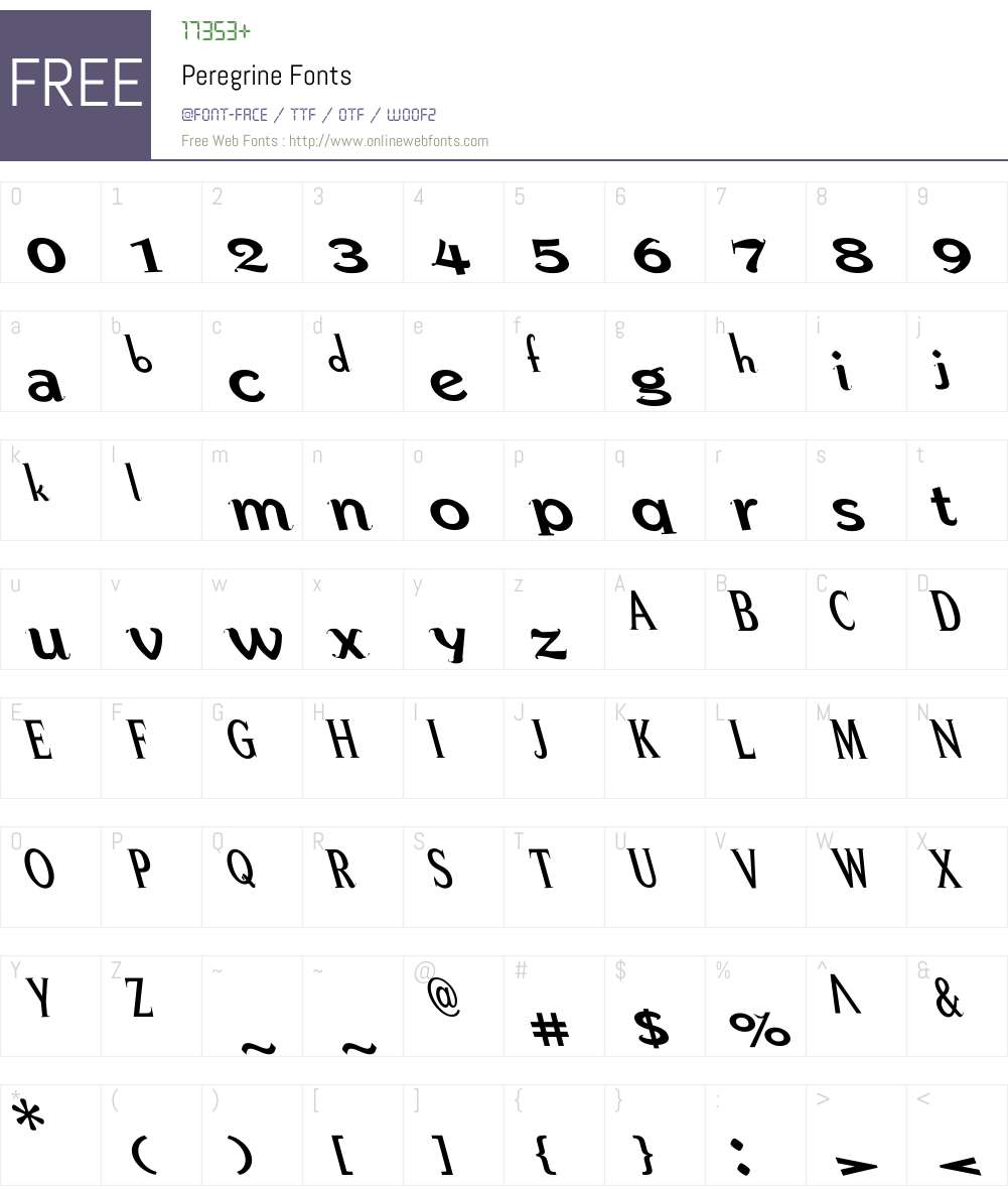 Peregrine Font Screenshots