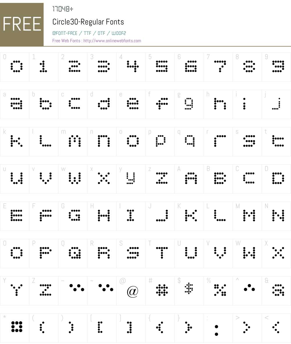Circle30 Font Screenshots
