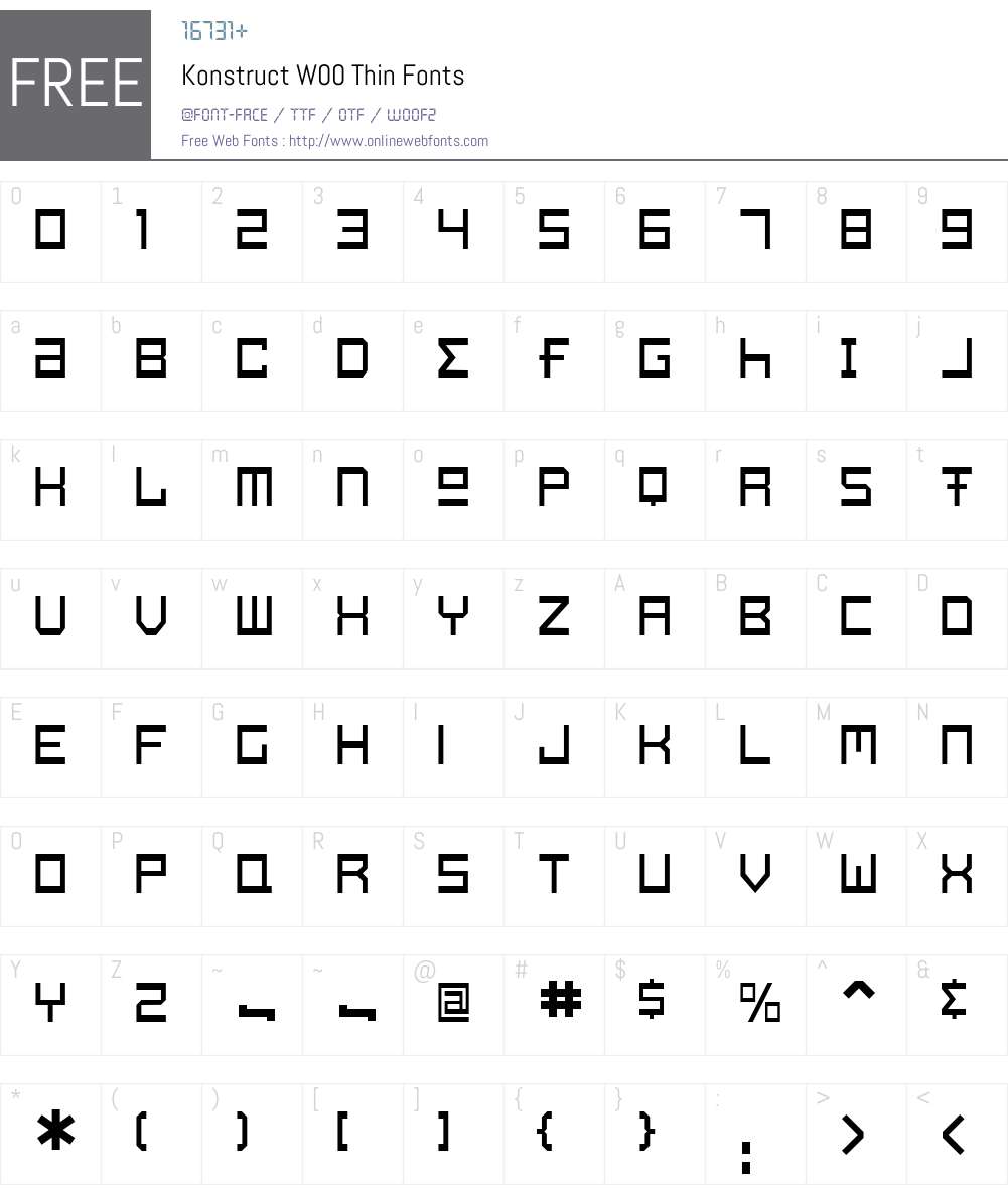 Konstruct Font Screenshots
