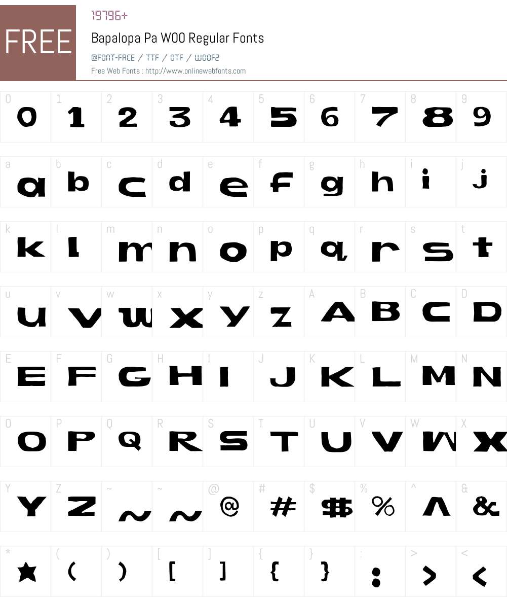 BapalopaPaW00-Regular Font Screenshots