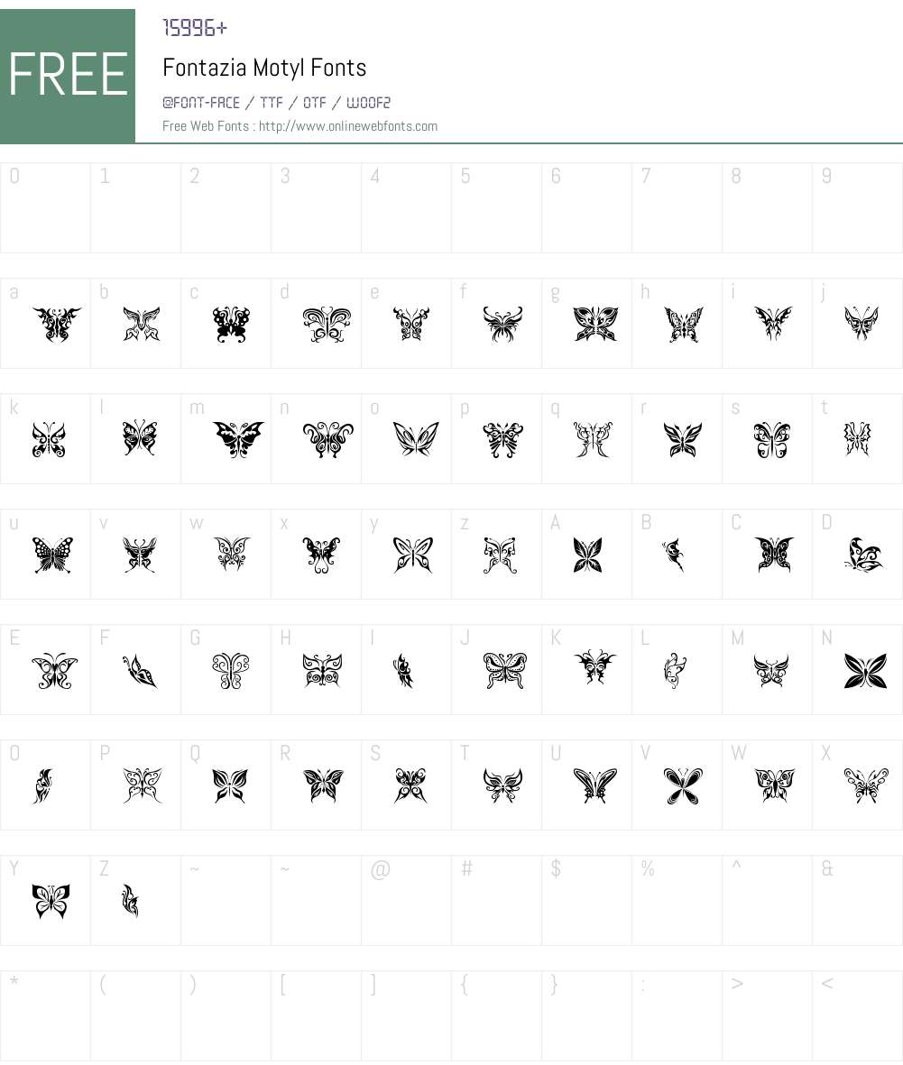 FontaziaMotyl Font Screenshots