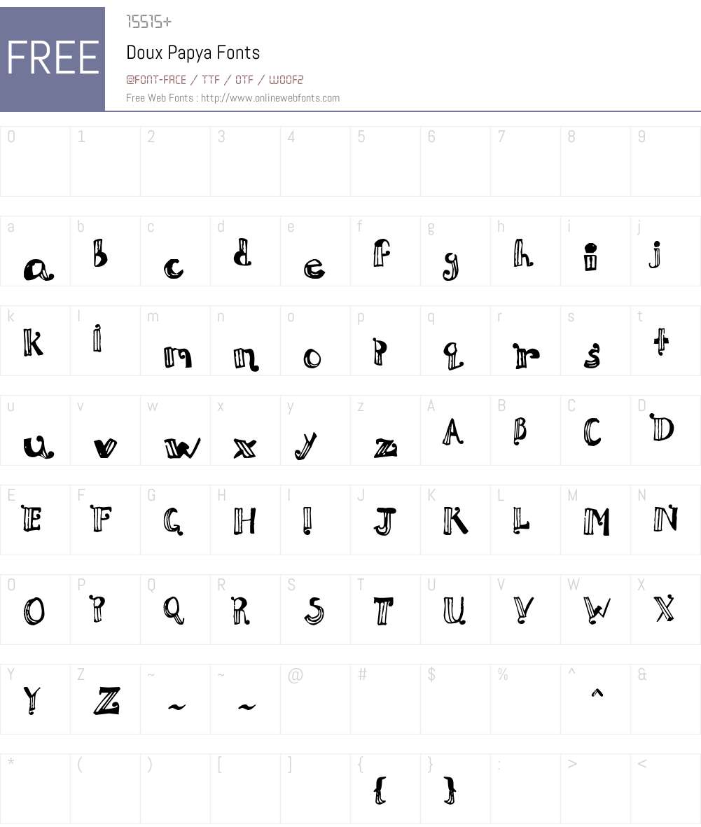 Doux Papya Font Screenshots