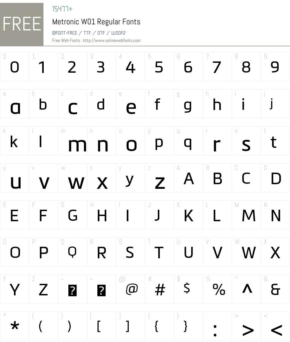 MetronicW01-Regular Font Screenshots