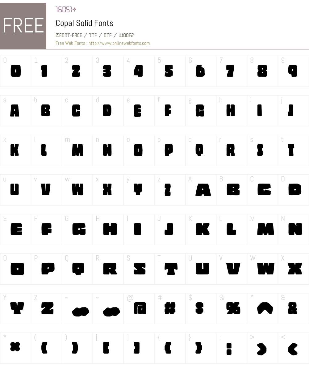 Copal Font Screenshots