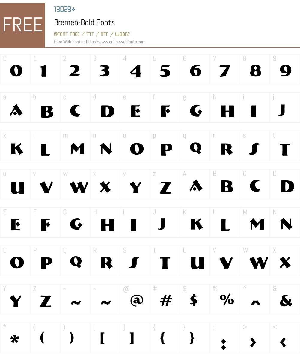 Bremen Font Screenshots