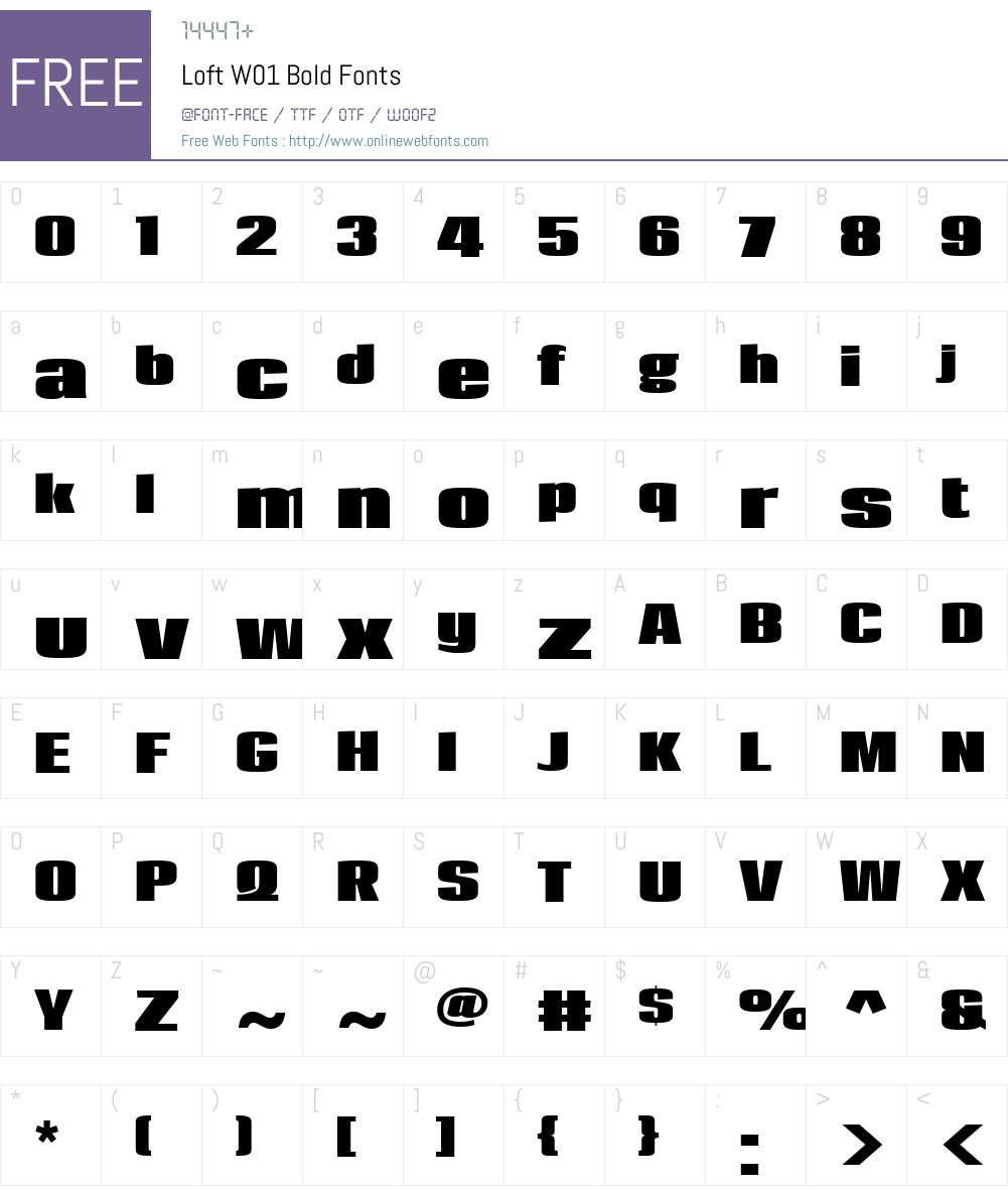 LoftW01-Bold Font Screenshots
